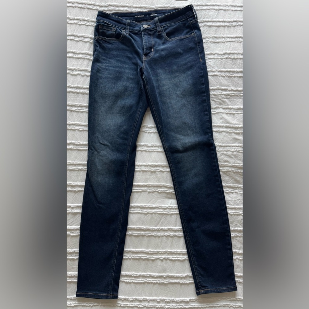 Old Navy Mid-Rise Rockstar Super Skinny Jeans Medium-Dark Wash